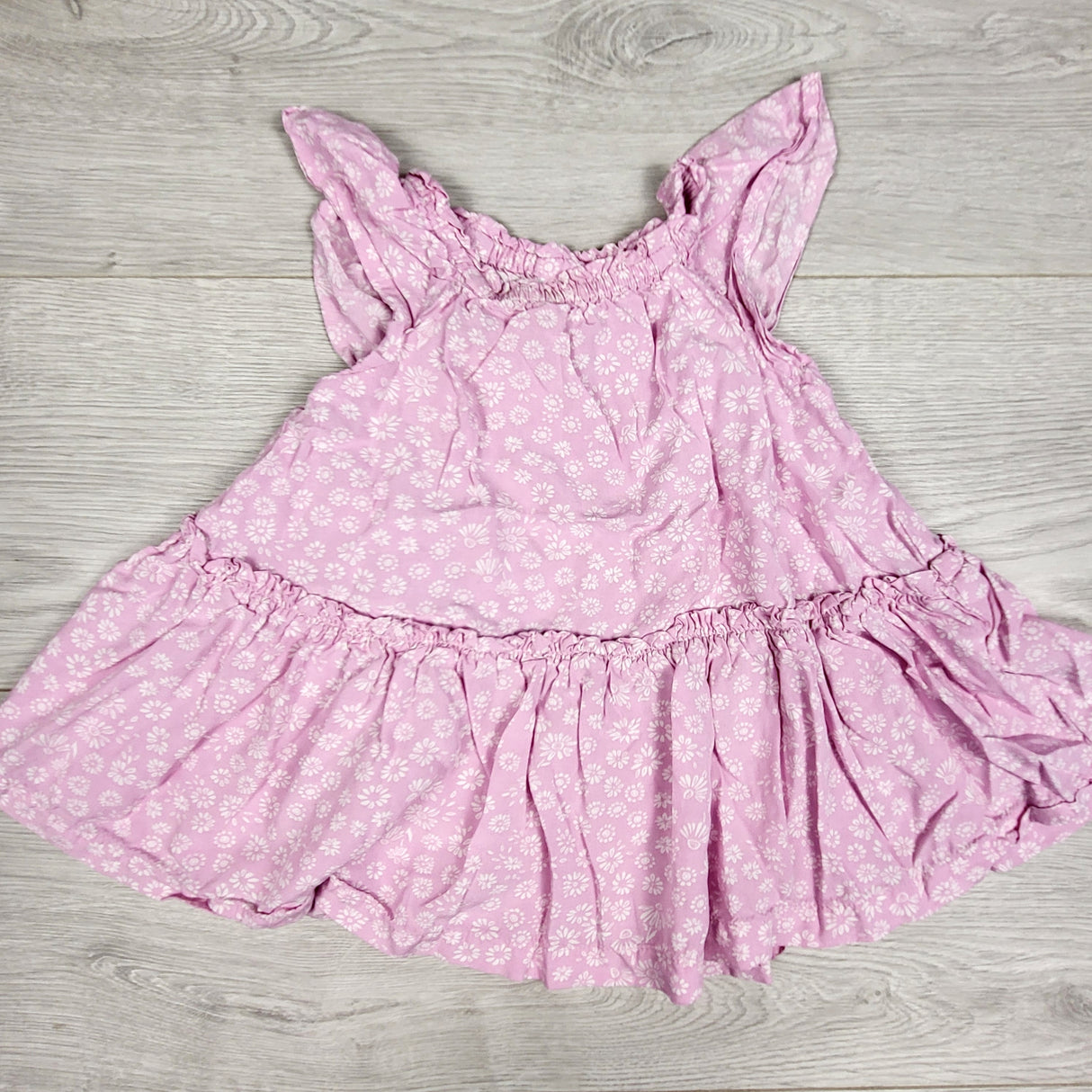 Carters pink floral print viscose dress. Size 12 months