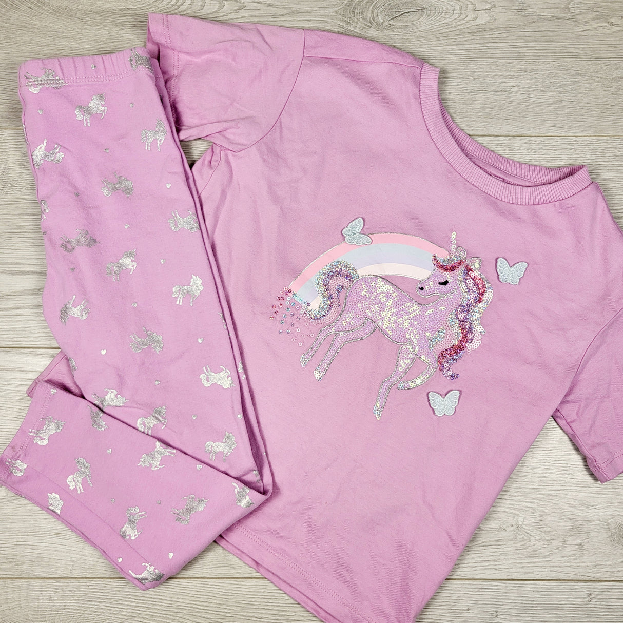 Anko pink 2pc set with sequin unicorn. Size 6