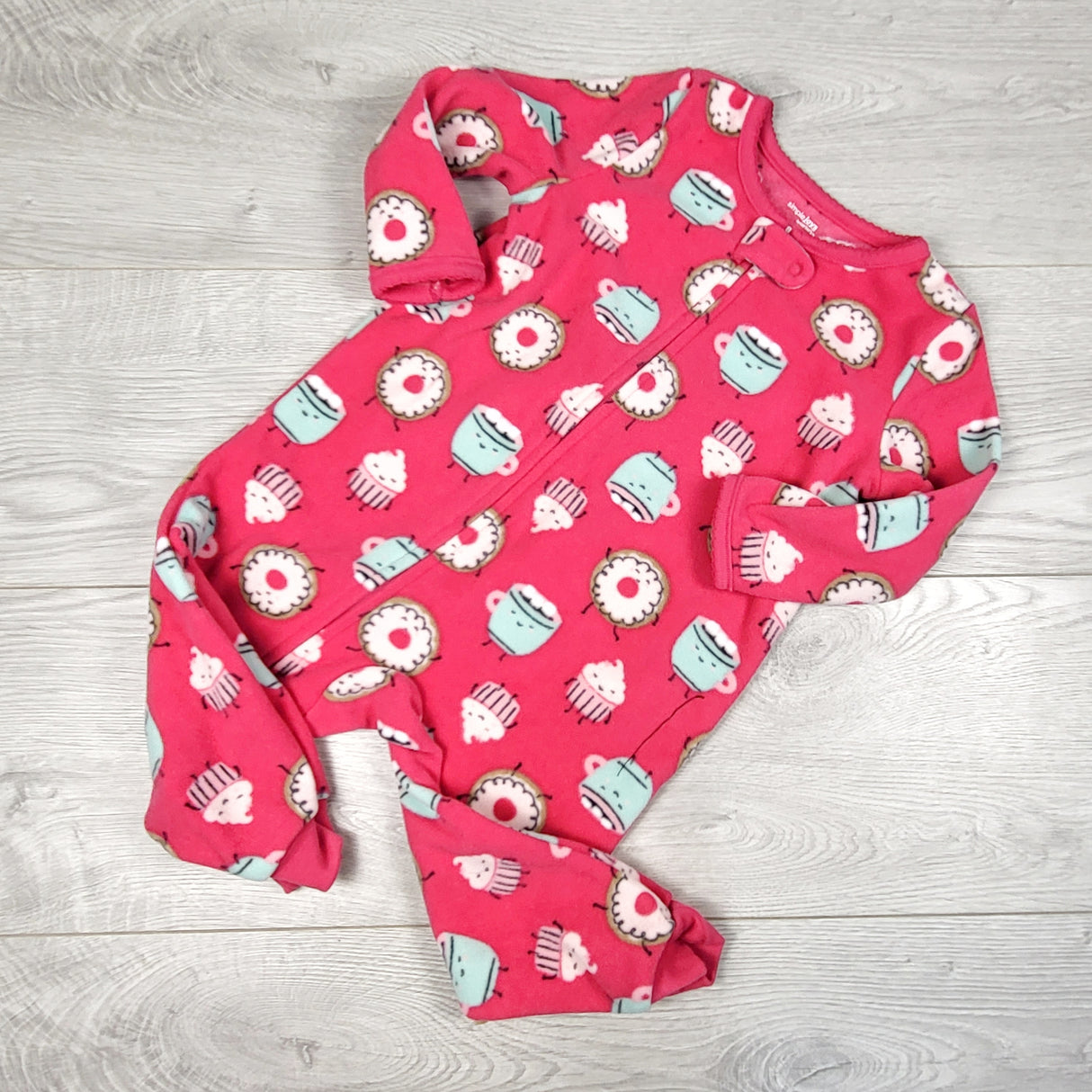 Simple Joys pink fleece sleeper treats. Size 18 months