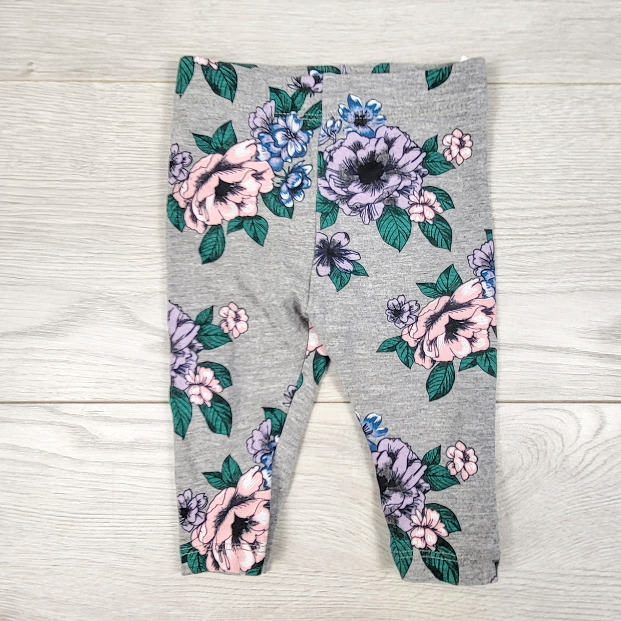 Joe grey floral print leggings. Size 3-6 months
