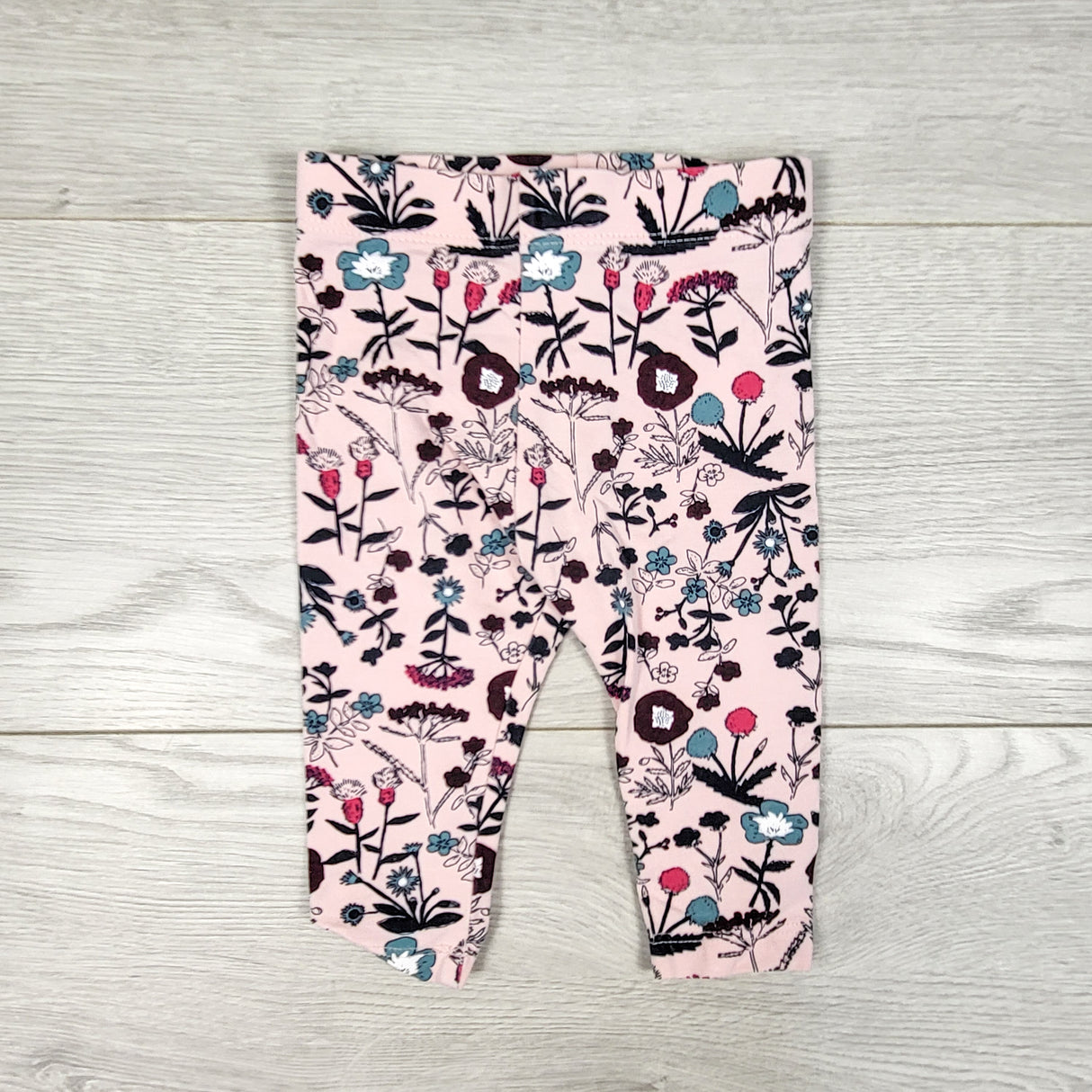 Joe pink floral print leggings. Size 3-6 months
