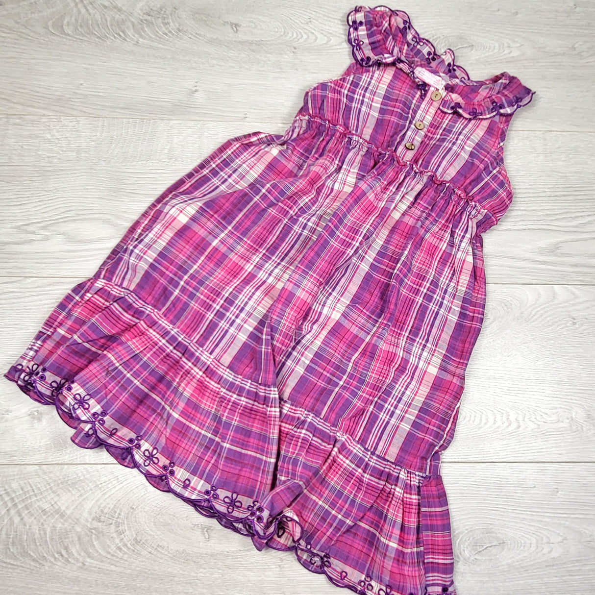 Cherokee pink and purple plaid dress. Size 6