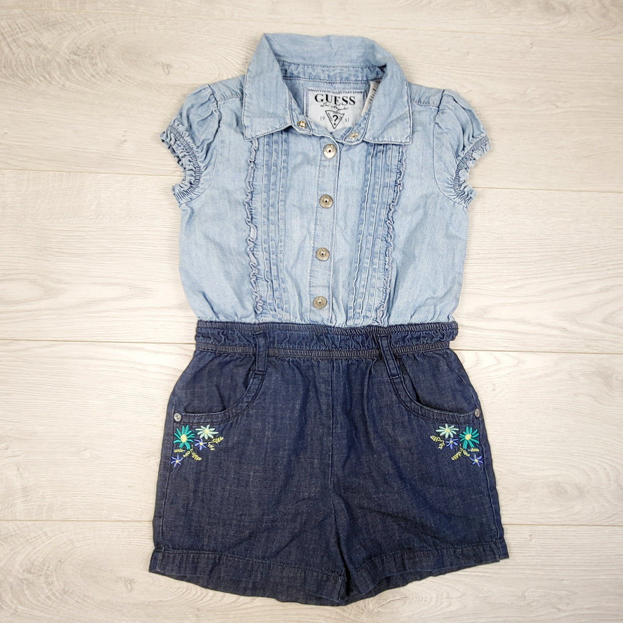 Guess two-tone denim look romper. Size 6X