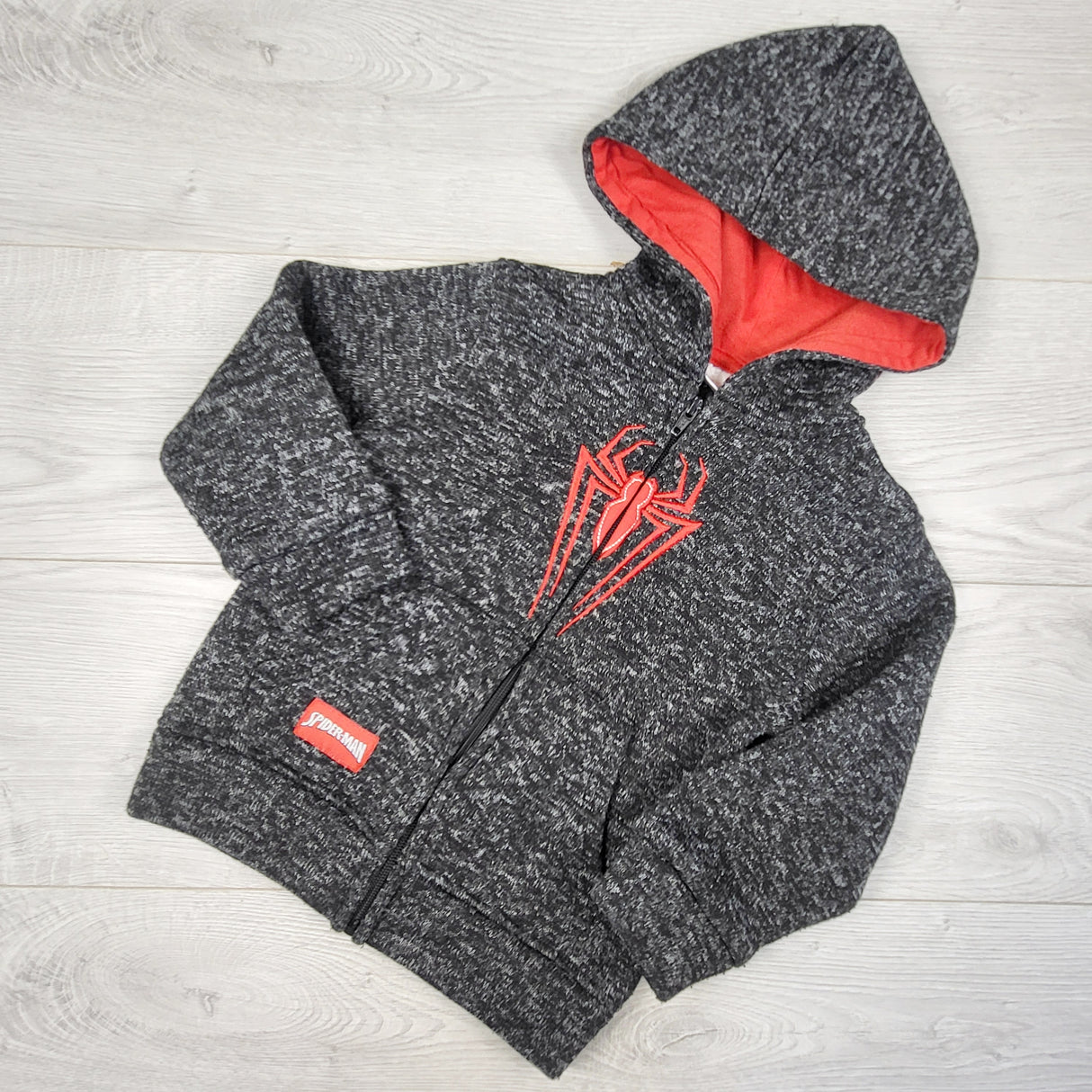 Marvel zip zip up Spider-man hoodie.  Approx size 5/6
