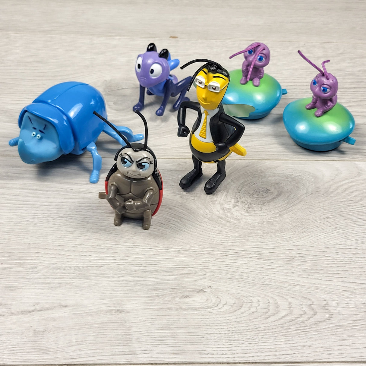 Lot of late 90s/00s McDonalds happy meal bug toys (most are wind up toys)