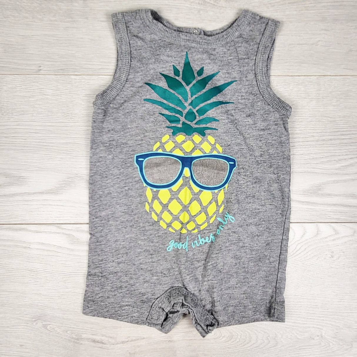 George grey pineapple romper. Size 6-12 months