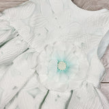 Marmellata special occasion dress with icy mint undertones. Size 12 months