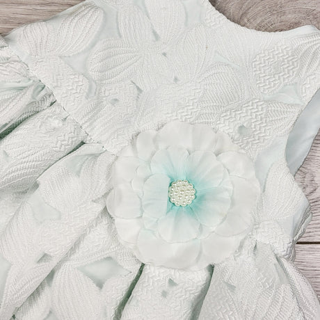 Marmellata special occasion dress with icy mint undertones. Size 12 months