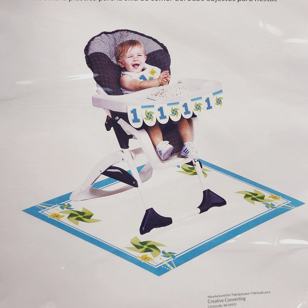 NEW - Creative Converting "Turning One - Boy" Pinwheel 1st Birthday High Chair Kit