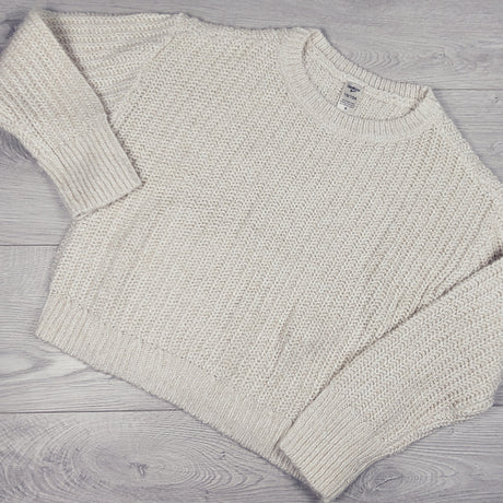 Oshkosh cream coloured sweater with gold sparkles. Size 10