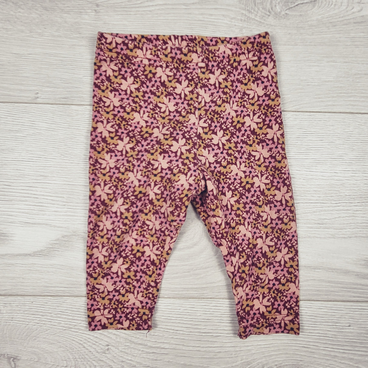 Child of Mine pink floral print leggings. Size 0-3 months