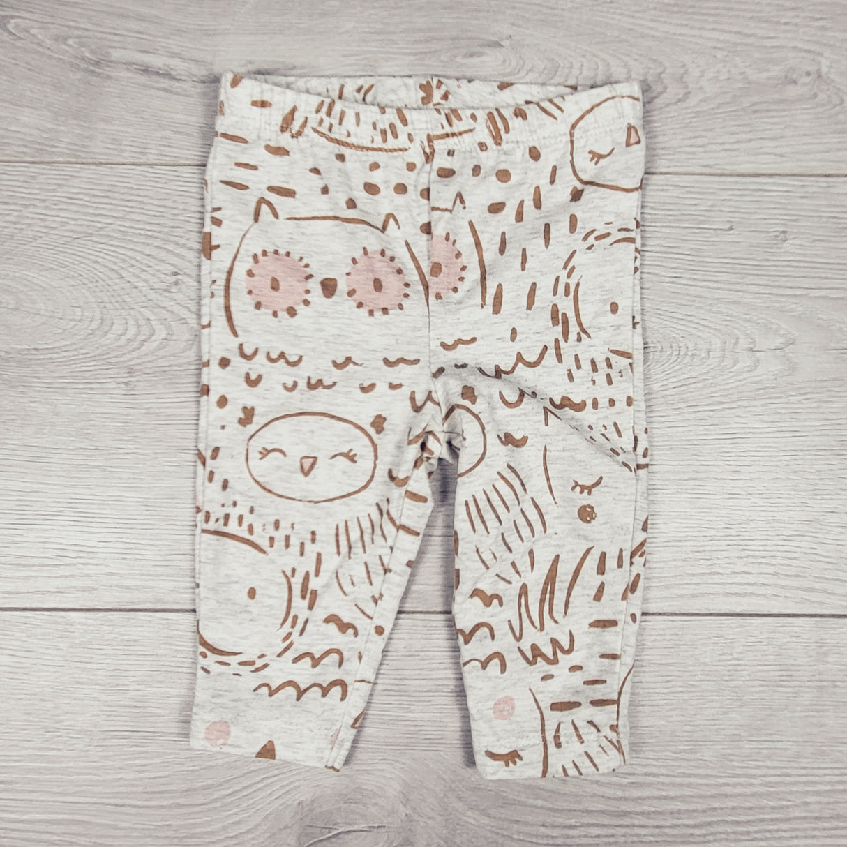 Carters grey owl leggings. Size 3 months