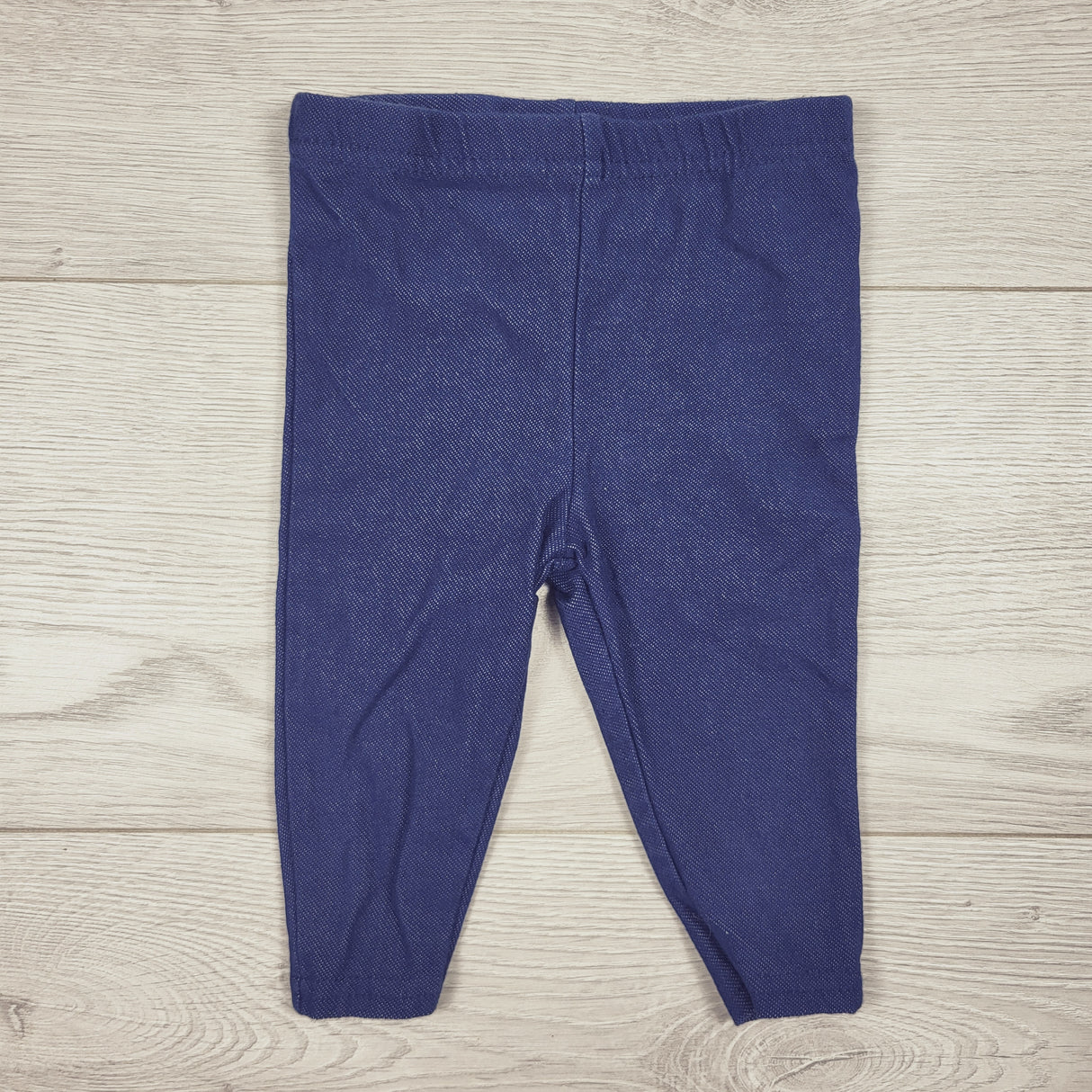 Blue denim look leggings. Size 3-6 months