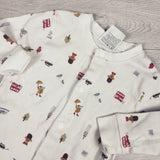 Uniqlo white cotton sleeper with London theme. Size 6-12 months