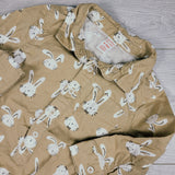 Joe muted yellow button down bodysuit with bunnies. Size 6-12 months