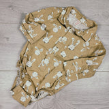 Joe muted yellow button down bodysuit with bunnies. Size 6-12 months