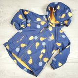 Souris Mini fleece lined soft shelled fruit print rain coat. Size 12-18 months