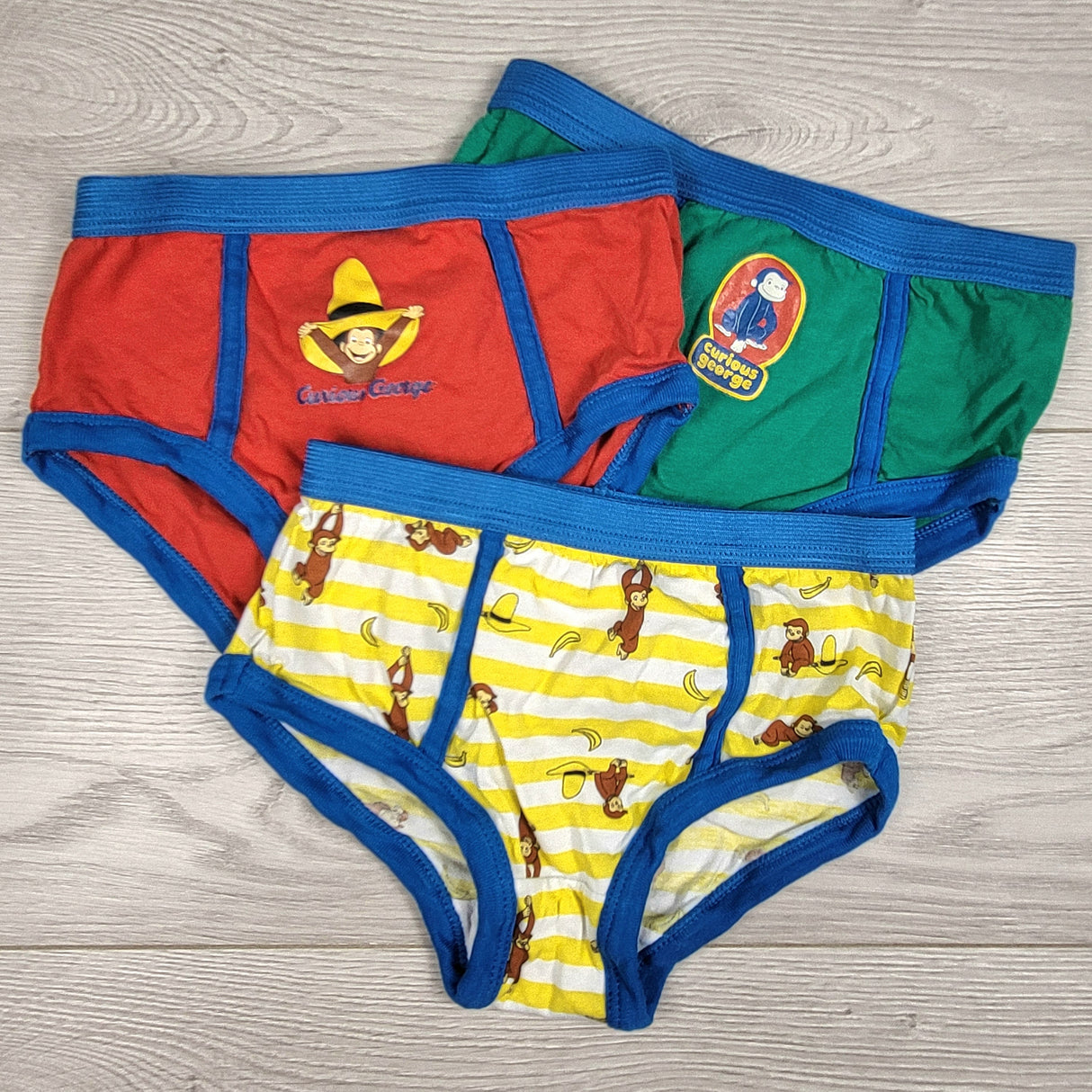 Curious George 3pc underwear set. Size 6