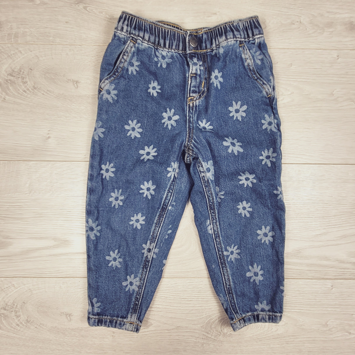 Joe floral print pull-on denim pants. Size 2T