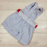 Vintage pin striped "Most Valuable Bear" overalls. Size 0-3 months