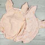 Tahari pair of muslin cotton bubble rompers. Size 0-3 months