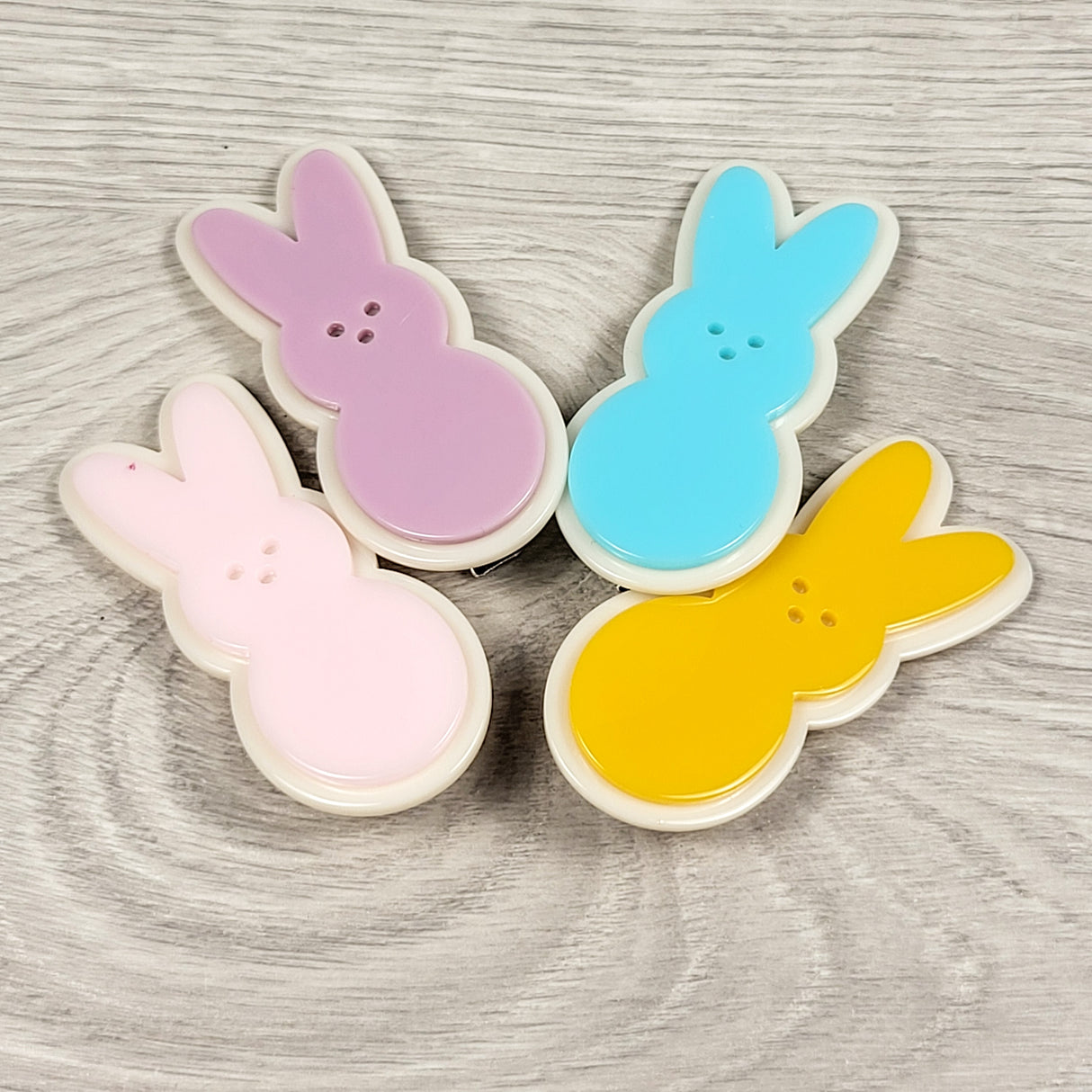 Peeps bunny hair clips (4pcs)