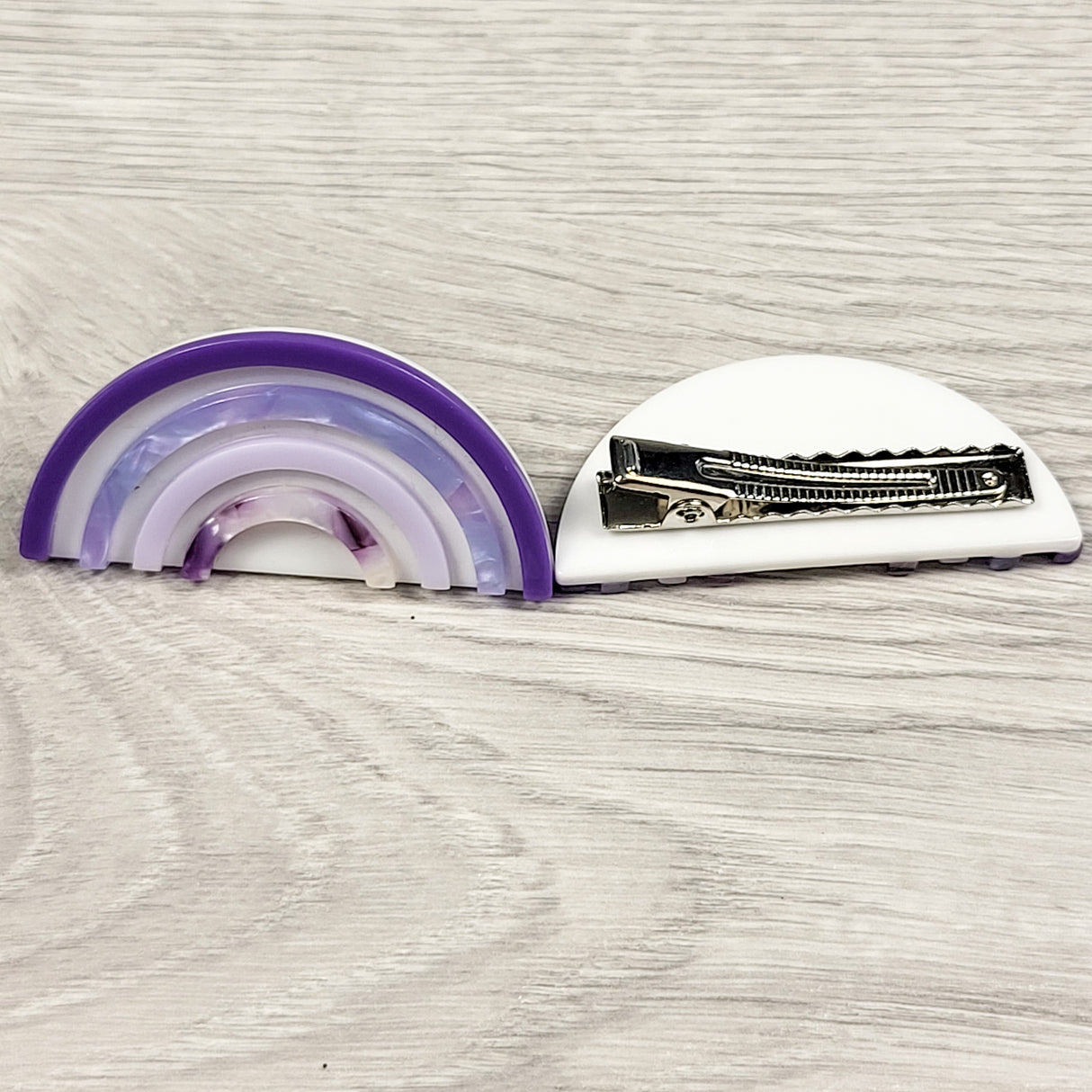 Purple rainbow hair clips