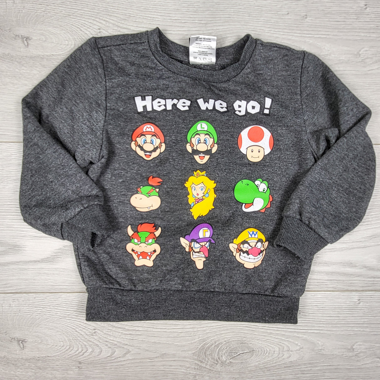 Super Mario grey sweatshirt. Size 3T