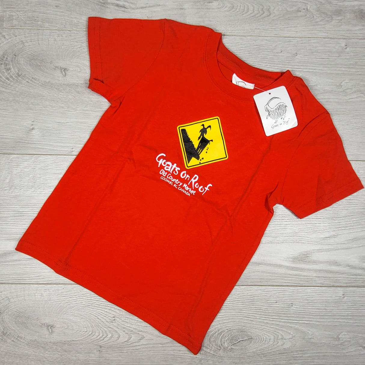 NEW - Goats on Roof red t-shirt. Size 3T