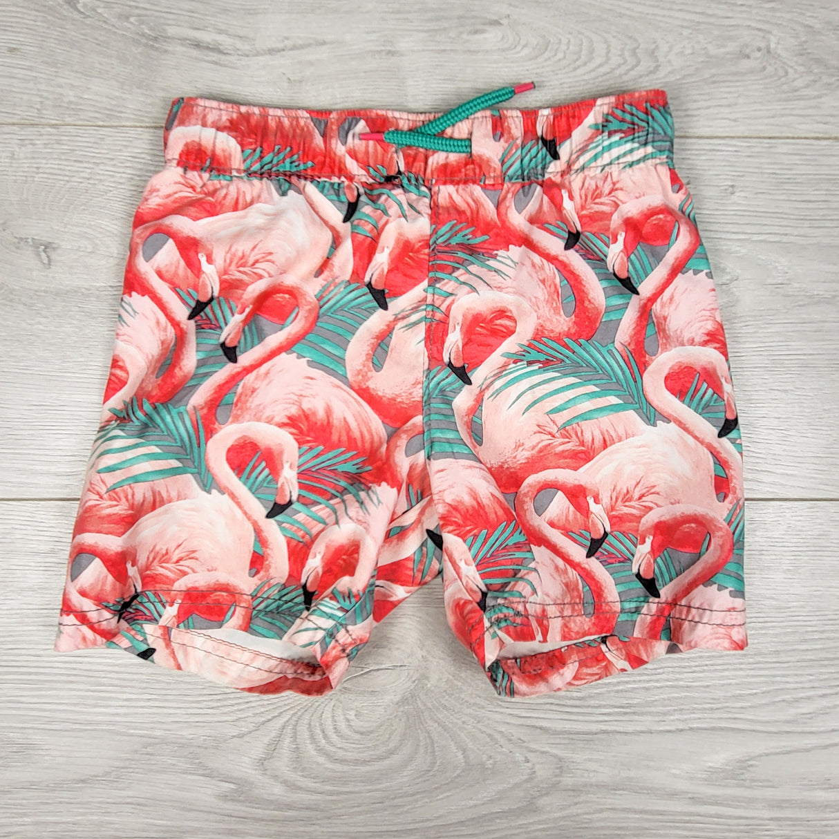 Old Navy flamingo print swim shorts. Size 3T