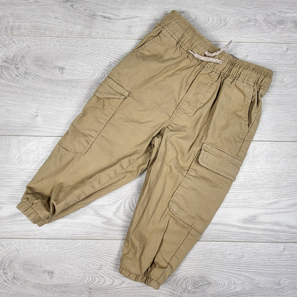 Oshkosh tan twill cargo joggers. Size 24 months