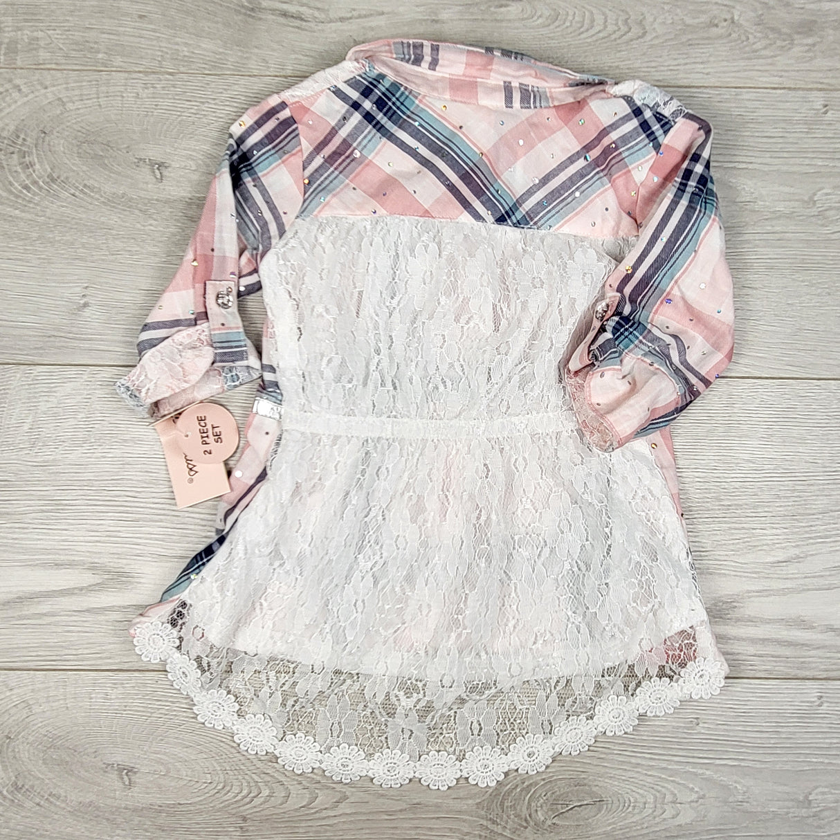 NEW - Little Lass pink plaid dress. Size 24 months