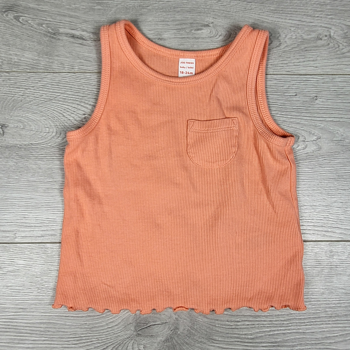 Joe coral pink ribbed tank top. Size 18-24 months
