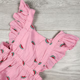 Old Navy pink watermelon print bubble romper. Size 6-12 months