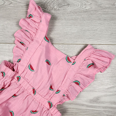 Old Navy pink watermelon print bubble romper. Size 6-12 months