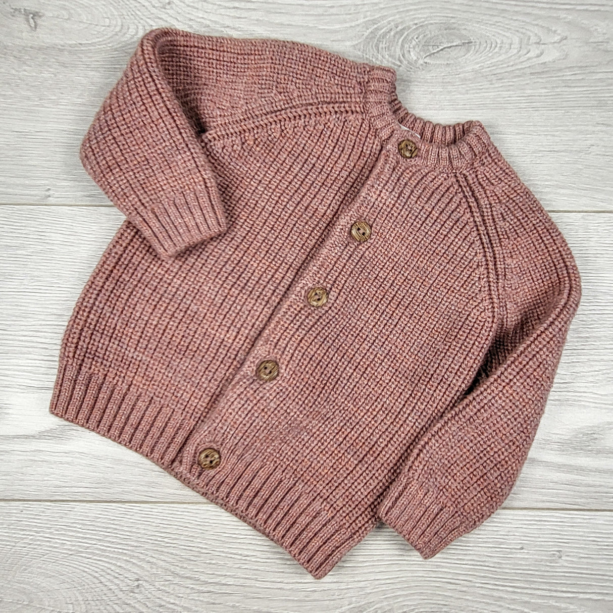 H and M plush pink cardigan sweater. Size 4-6 months