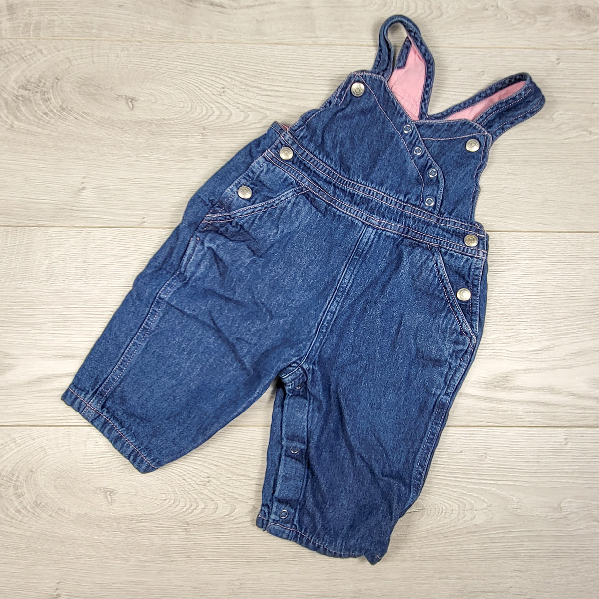Gap jersey lined denim overalls. Size 6-12 months