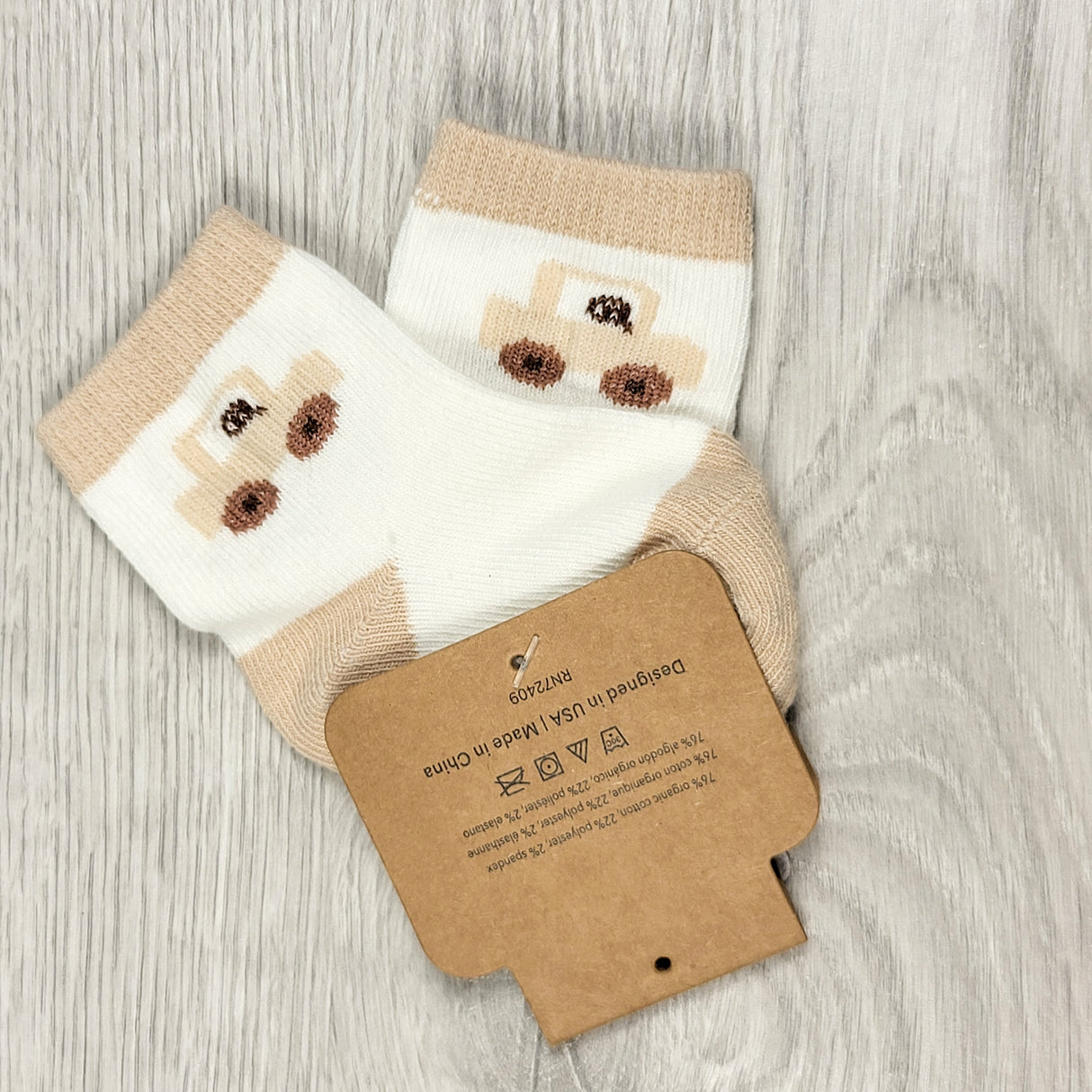 NEW - Rabbit + Bear socks. Infant size