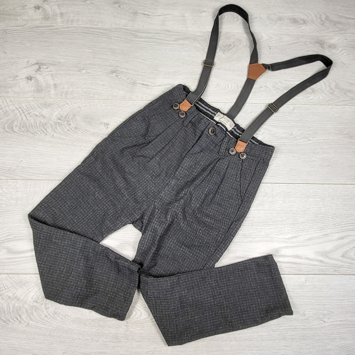 Zara charcoal dress pants with suspenders. Size 6