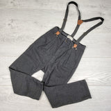 Zara charcoal dress pants with suspenders. Size 6
