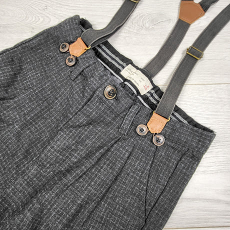 Zara charcoal dress pants with suspenders. Size 6