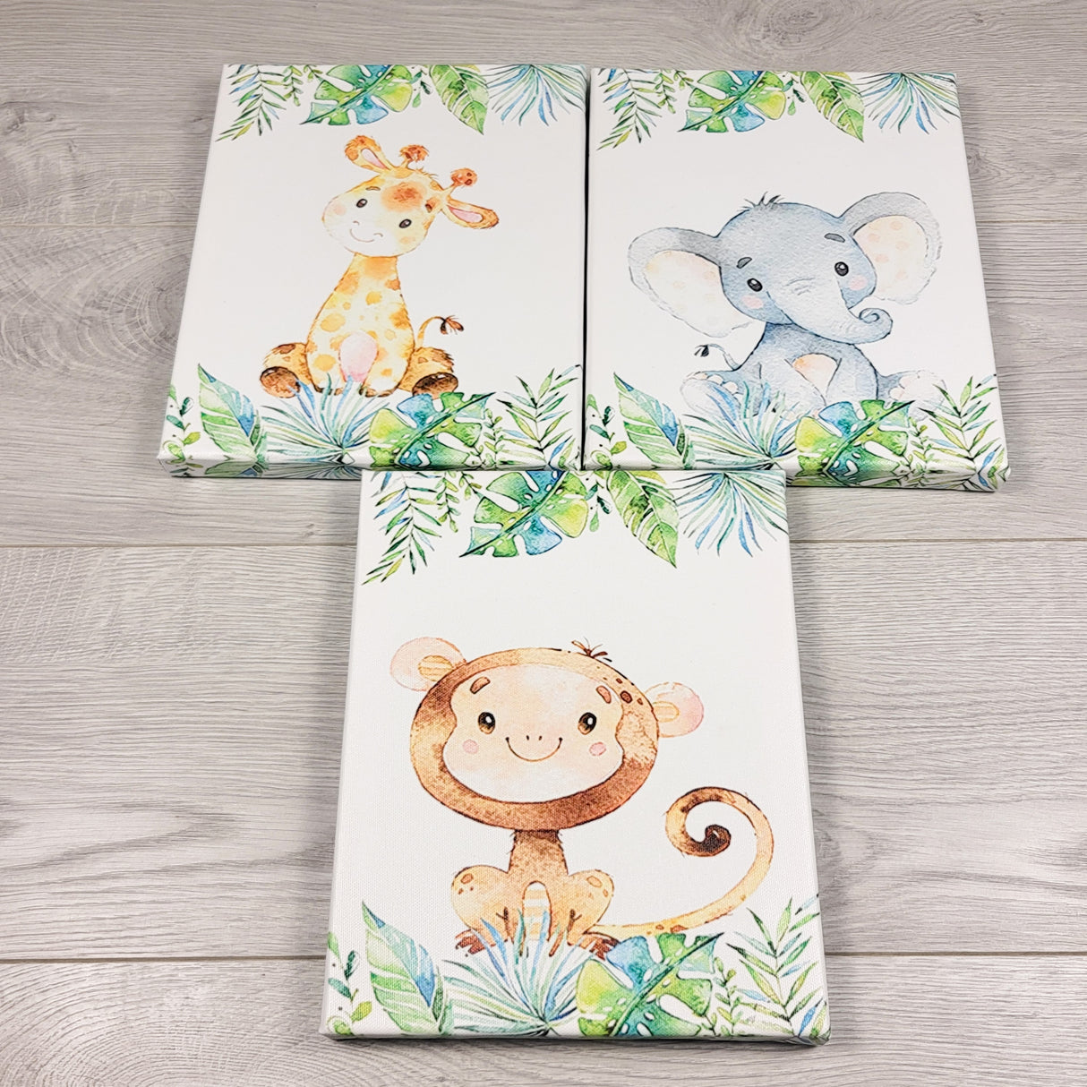 Safari Jungle Nursery Wall Art Canvas Set - 3pcs  (sorry, no shipping)