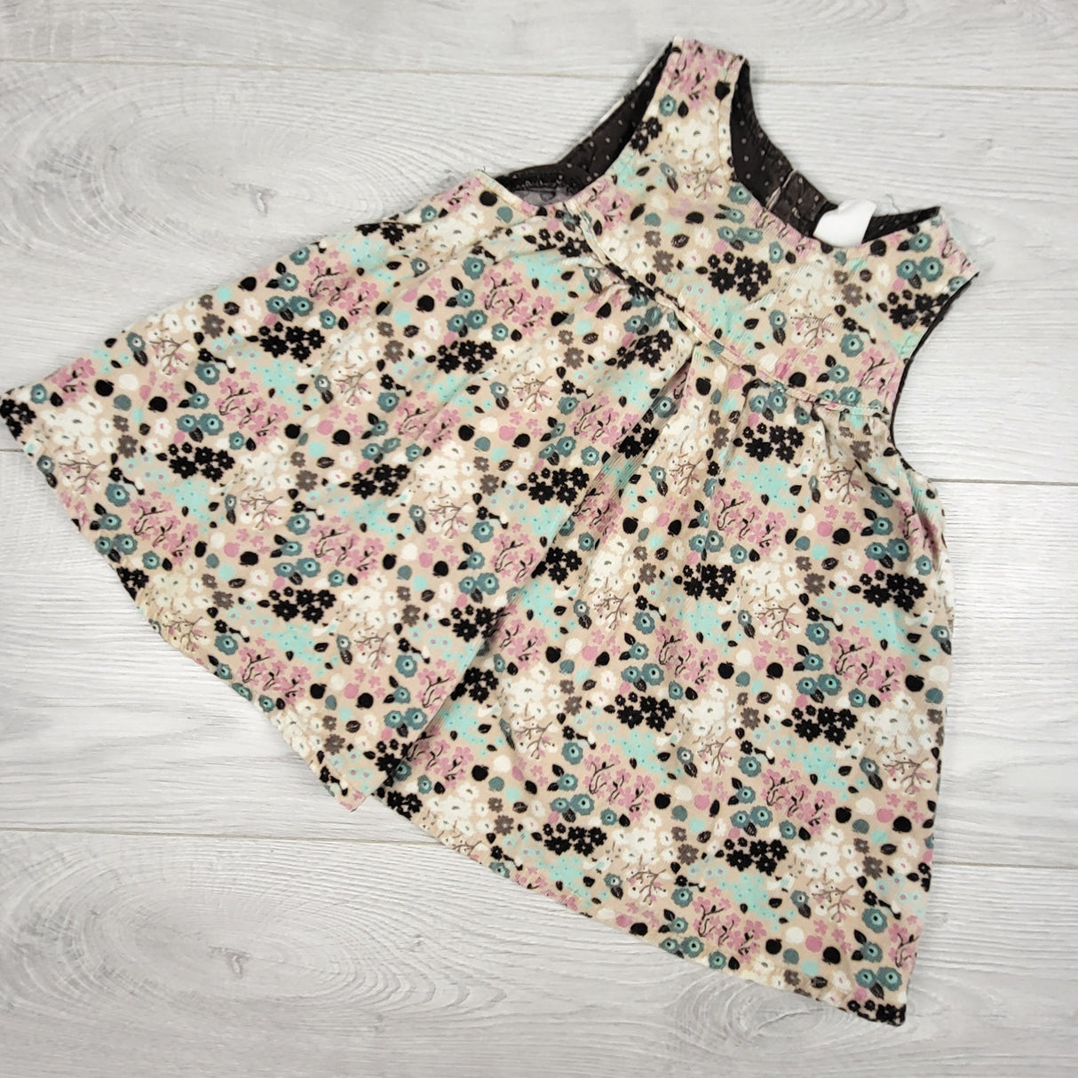 H and M corduroy floral print dress. Size 6-9 months