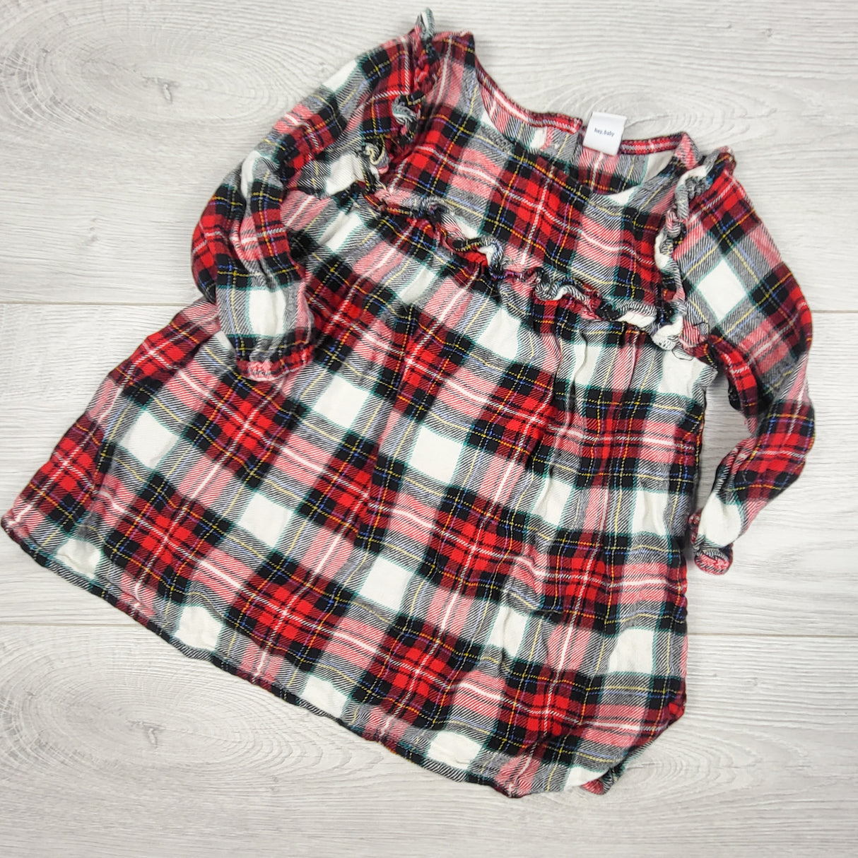 Old Navy red plaid dress. Size 12-18 months