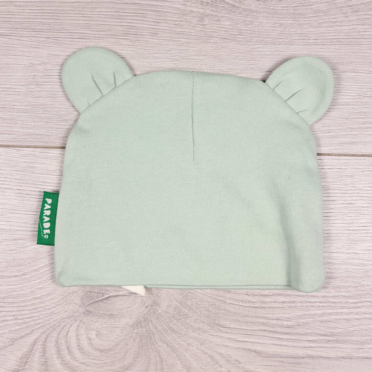 Parade Organic mint green organic cotton bear ear hat. Size 0-6 months