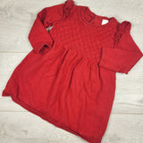 Carters red knit dress with ruffles. Size 9 months