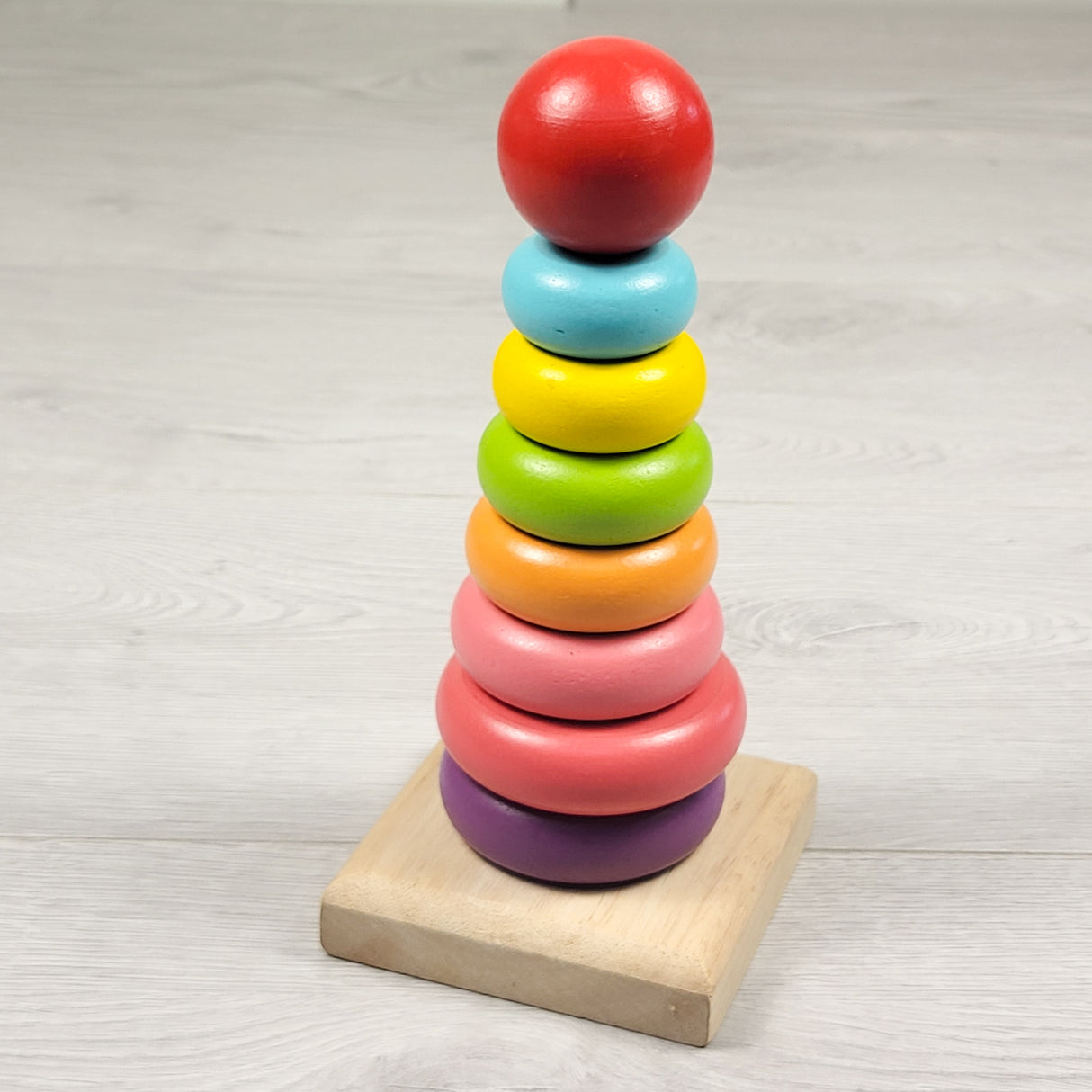 Wooden rainbow stacker toy (sorry, no shipping)