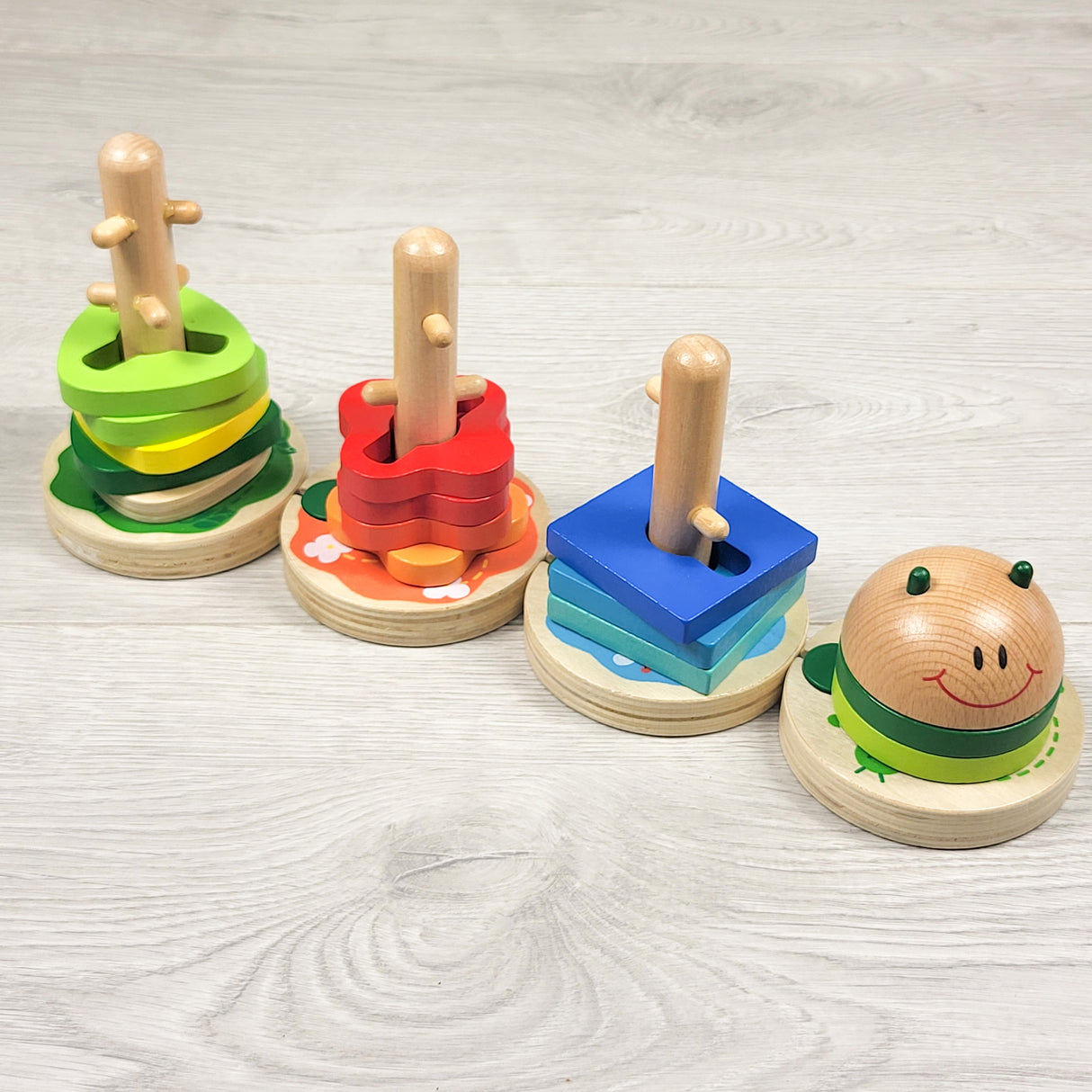 Top Bright Caterpillar Geometric Shape Sorter & Stacking Puzzle