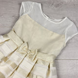 Jona Michelle cream and gold special occasion dress. Size 10