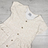 Jax and Lennon beige floral print bamboo / cotton blend dress. Size 18-24 months